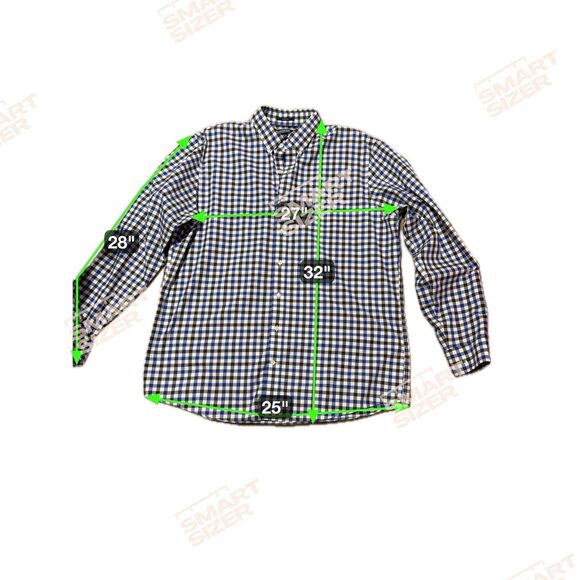 Lands End Men’s Plaid Long Sleeve Button Down XL/T 17-17 1/2 Blue, Black, White - Picture 2 of 11